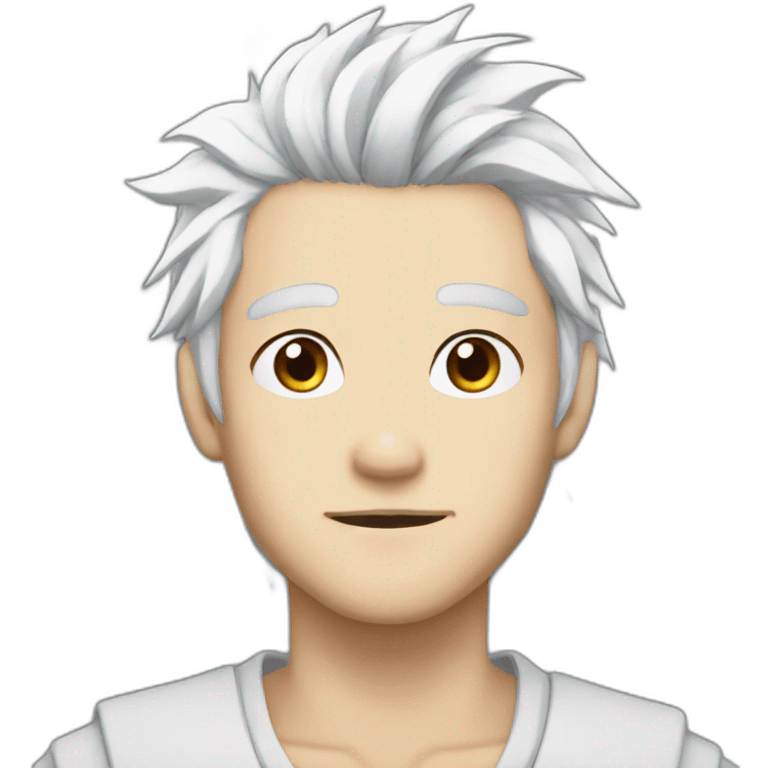 anime face white hair emoji