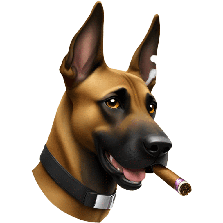 Belgian Malinois smoking a cigar  emoji