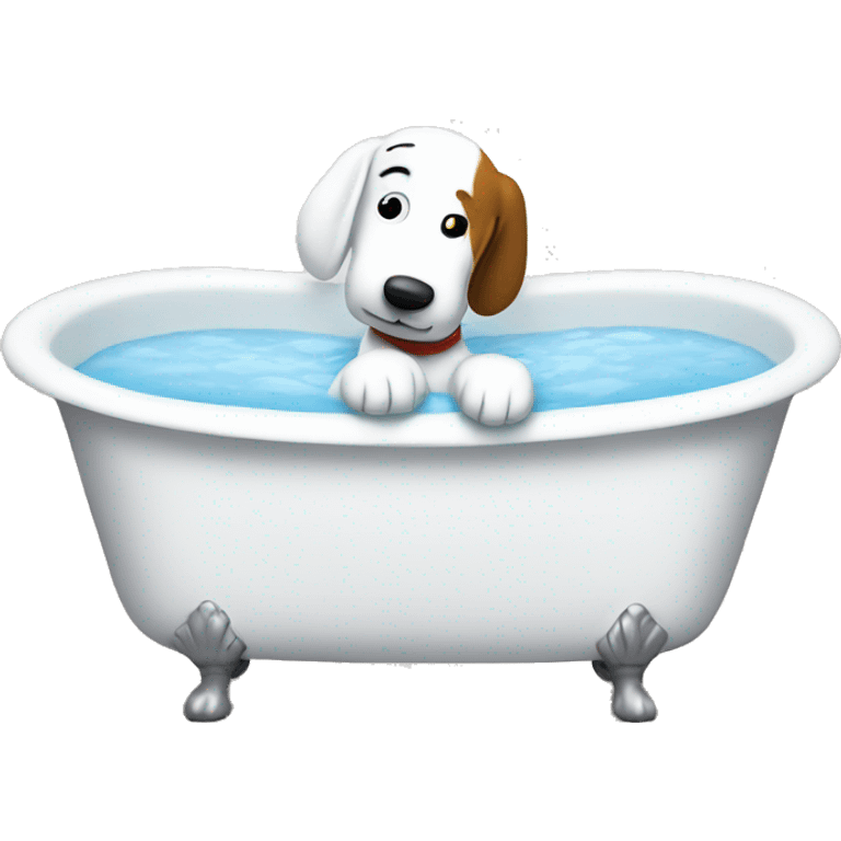 Snoopy in bathtub emoji