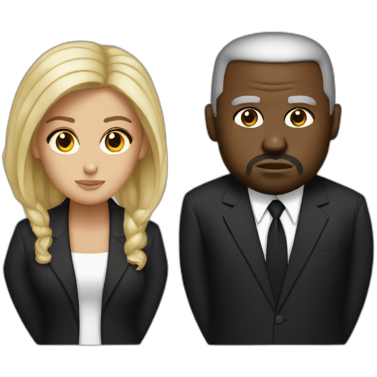 black trump and white kanye emoji