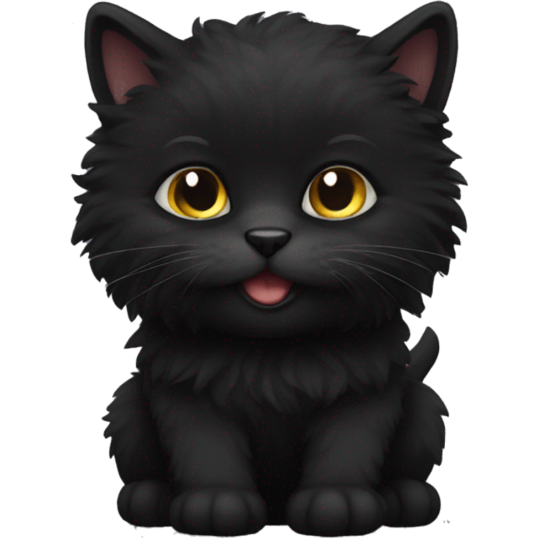 black fluffy kitty  emoji