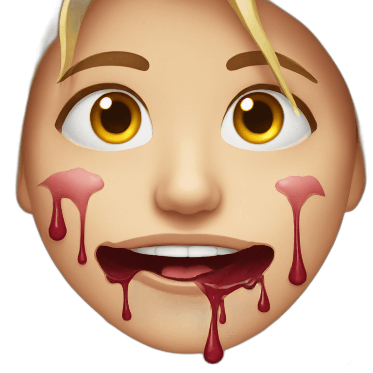 Realistic face with nosebleed emoji