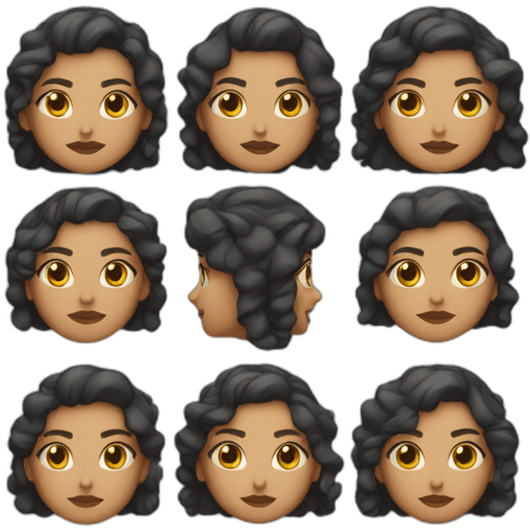 Mujer morena pelo largo emoji