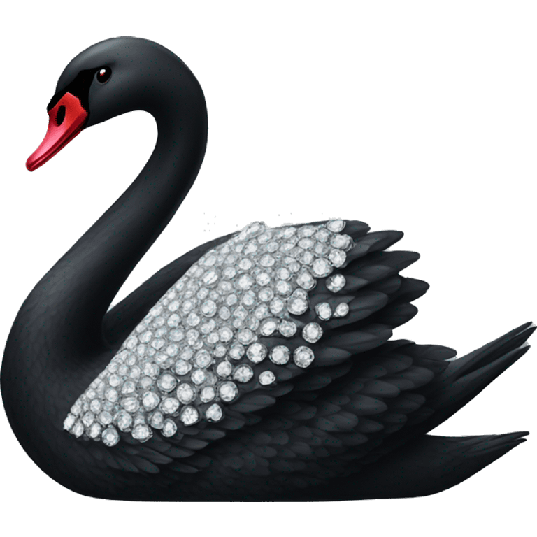 black swan with diamonds emoji