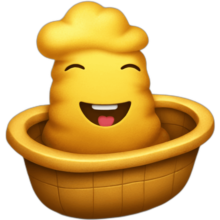 A golden poop with a boatie emoji