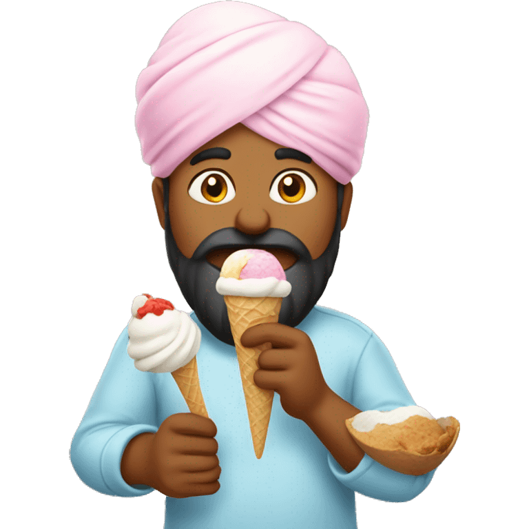 Punjabi eating ice cream emoji