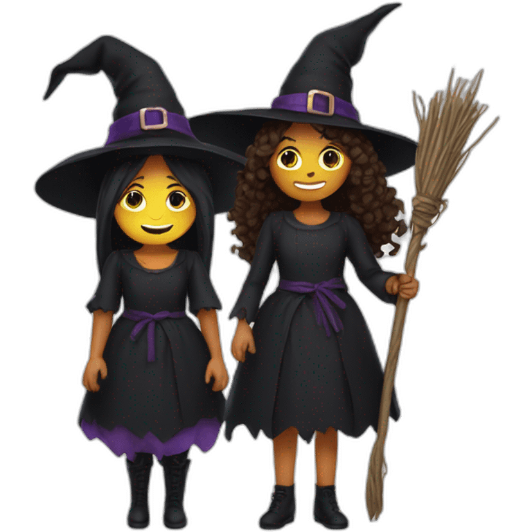 Witch with her bestie emoji