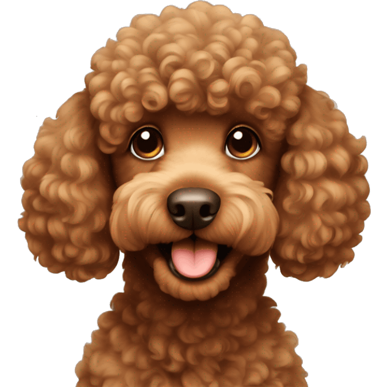 Brown poodle happy emoji