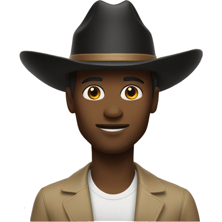 memoji hombre negro sombrero beige emoji