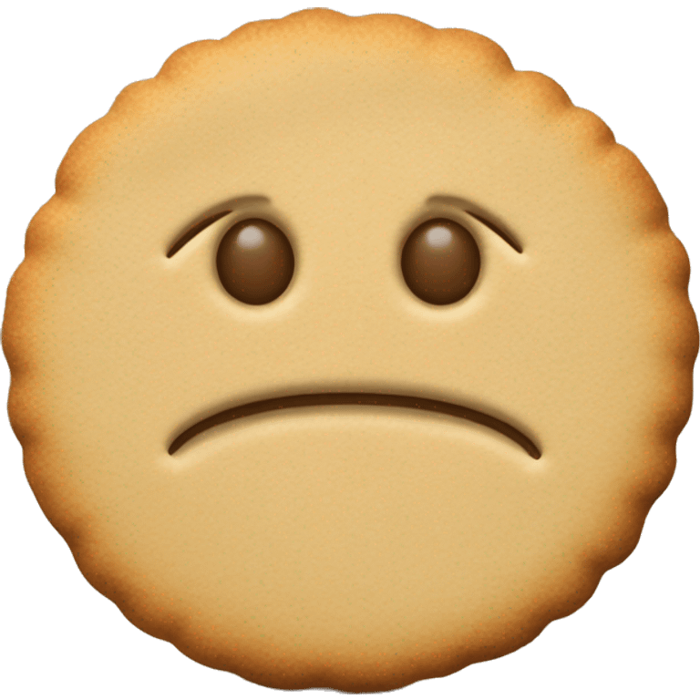 beige cookie shaped like a mit emoji