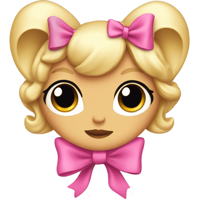 Coquette pink bow emoji