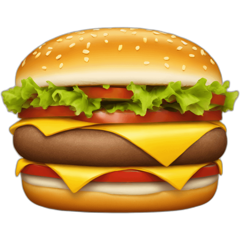 A Hamburguer with smiling face emoji