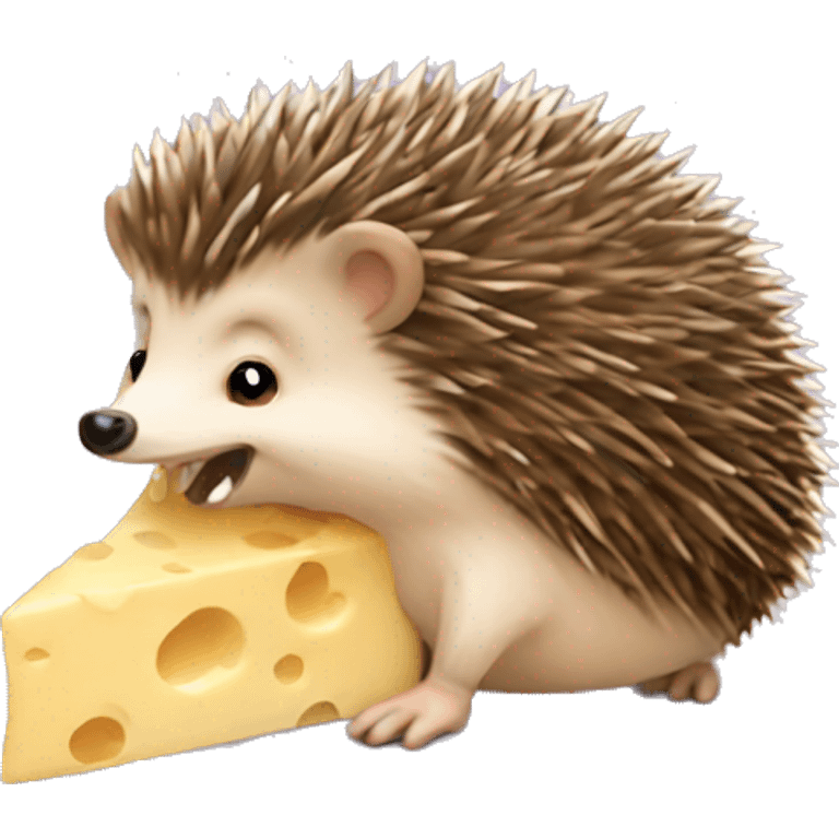 hedgehog eating cheese emoji