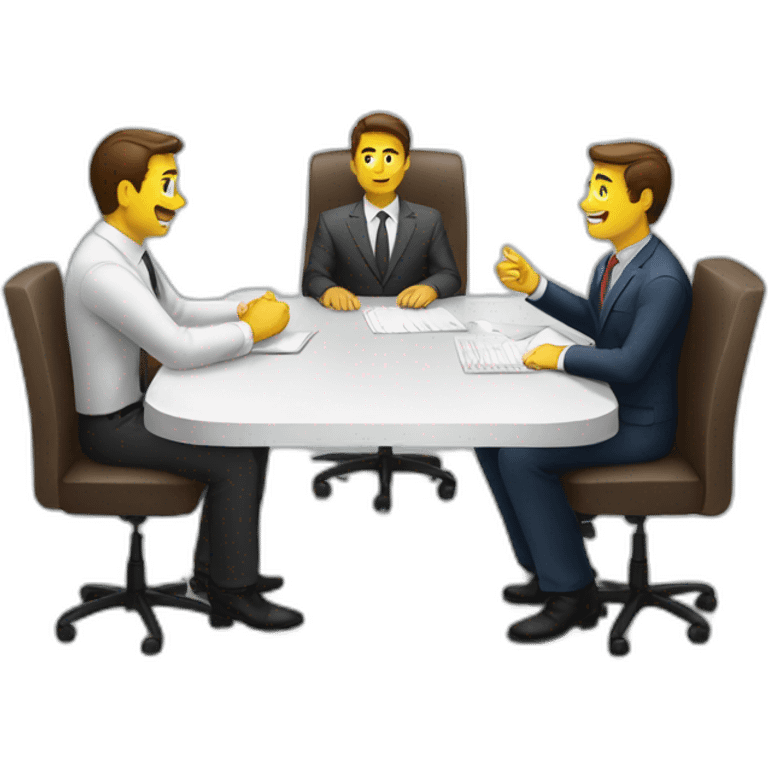 job interview desk white men  emoji