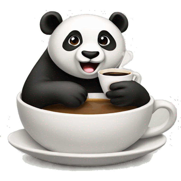 Panda drinking coffee emoji