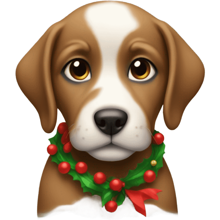 Christmas puppy emoji