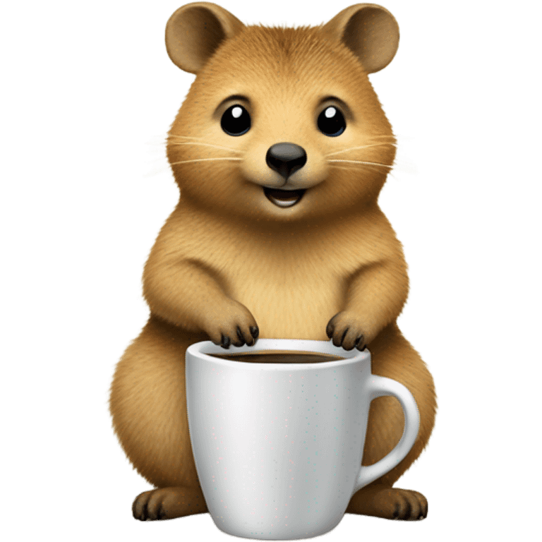 Quokka drinking coffee  emoji