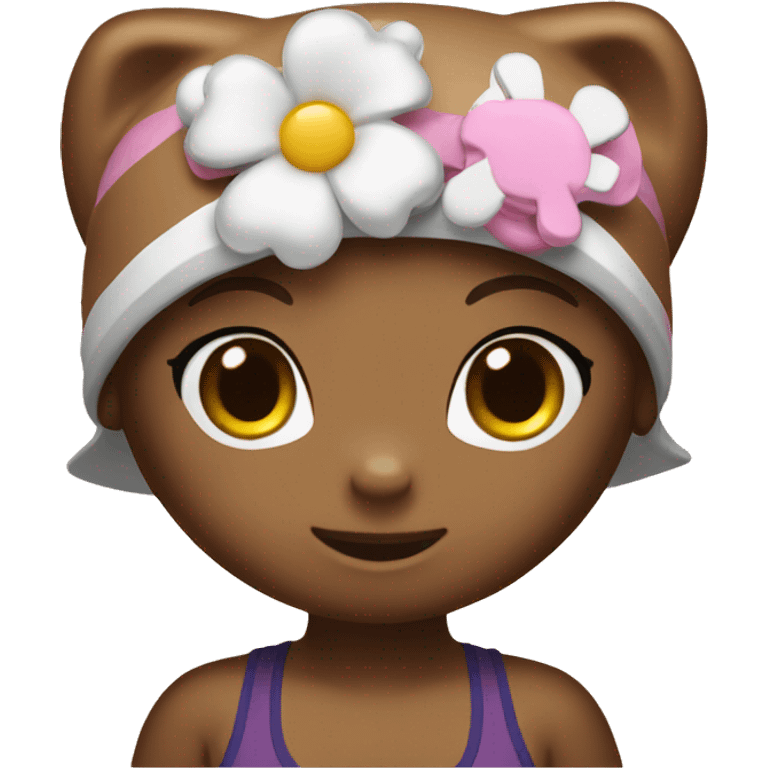 Brown hello kitty with swim wear emoji