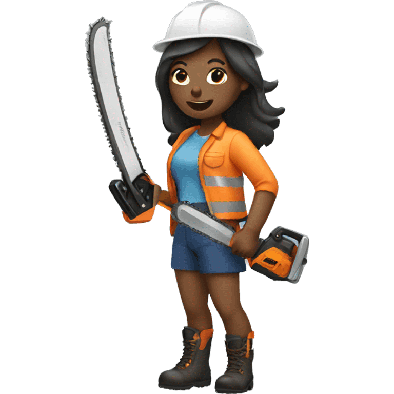 A  woman with a chainsaw  emoji