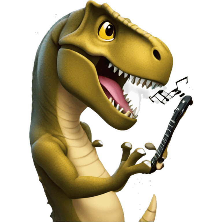 t-rex listenning music  emoji