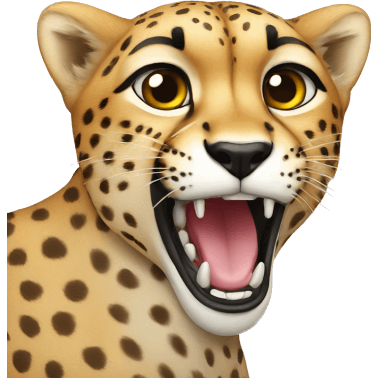 cheetah running add heart to mouth emoji