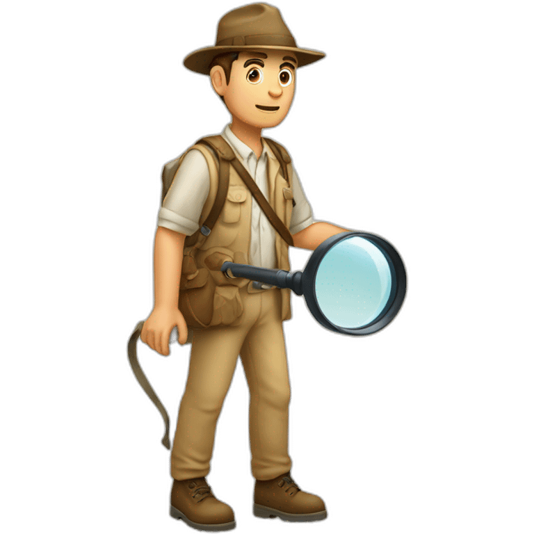 archaeologist searching with magnifying glass walking emoji