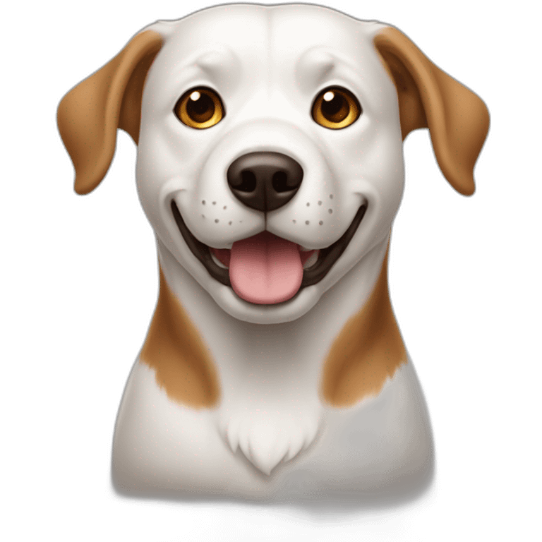 Chien blanc et marron  emoji