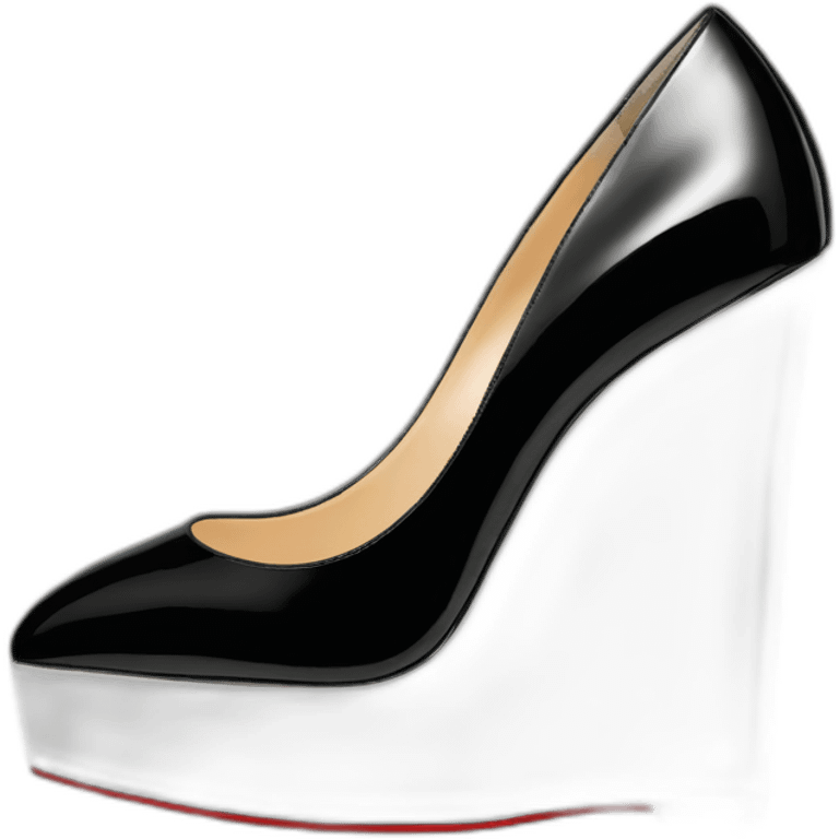 WEDGE LOUBOUTIN black PATENT emoji