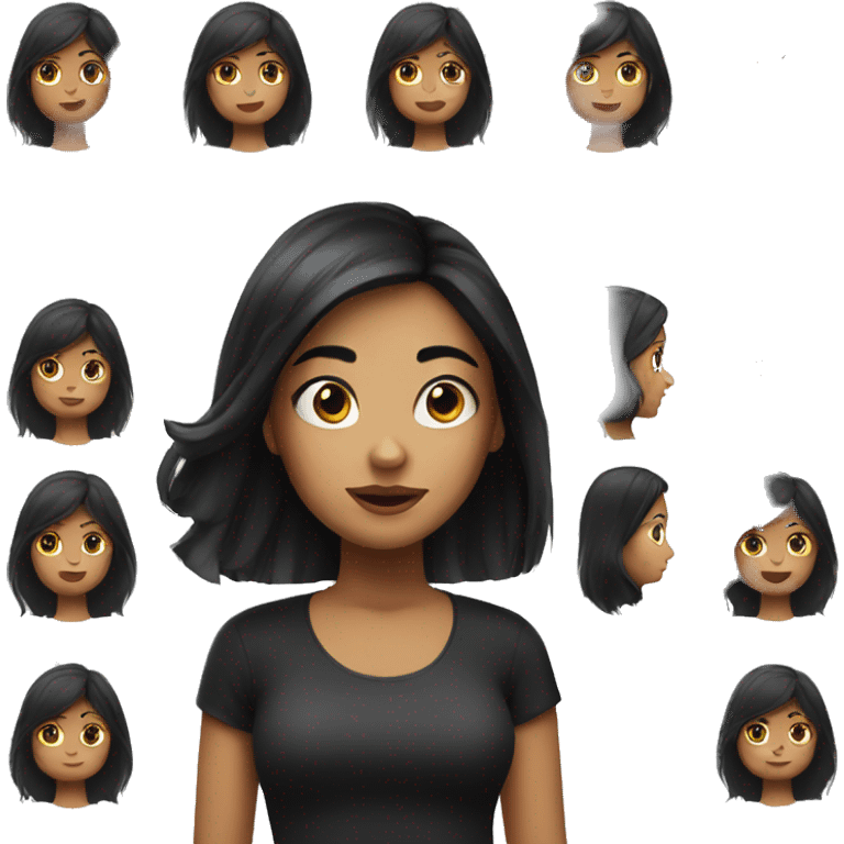 girl with black hair emoji