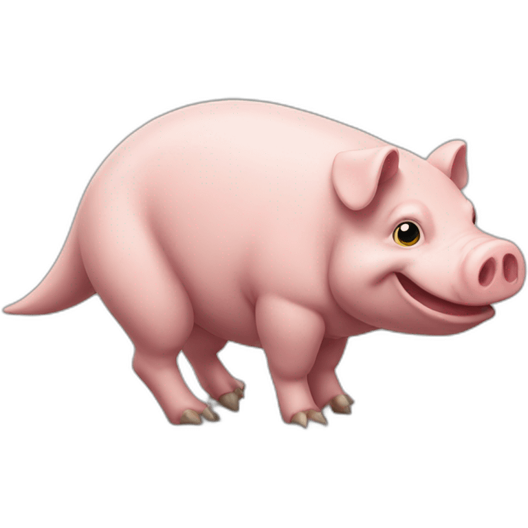 Cochon sur Dino emoji