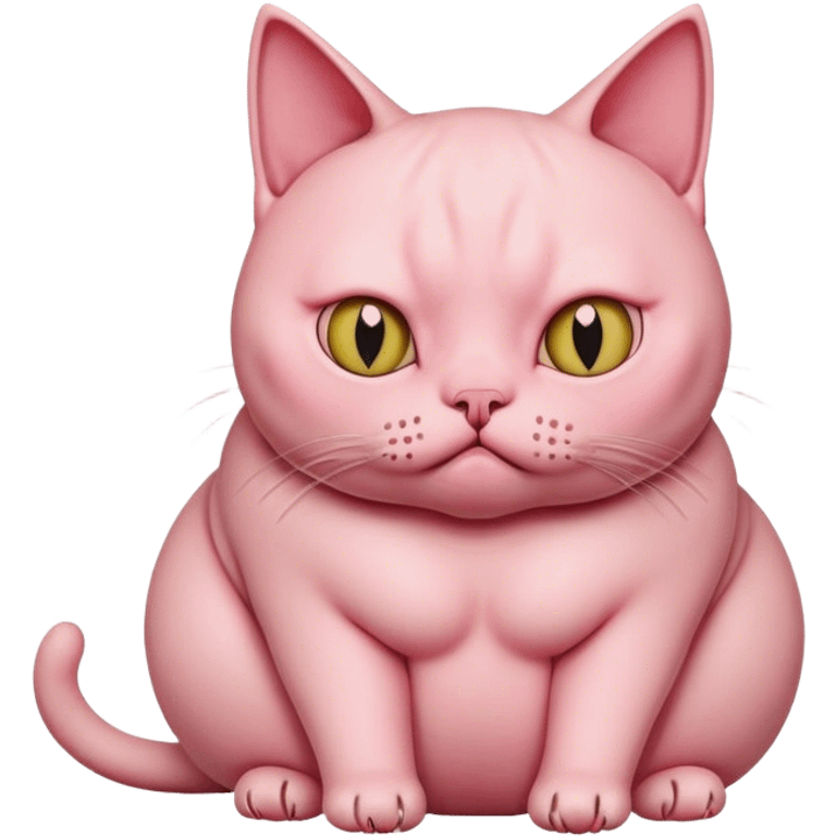 Fat cat without hair emoji