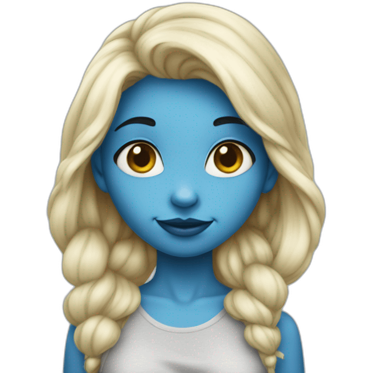 girl with blue skin like smurf emoji