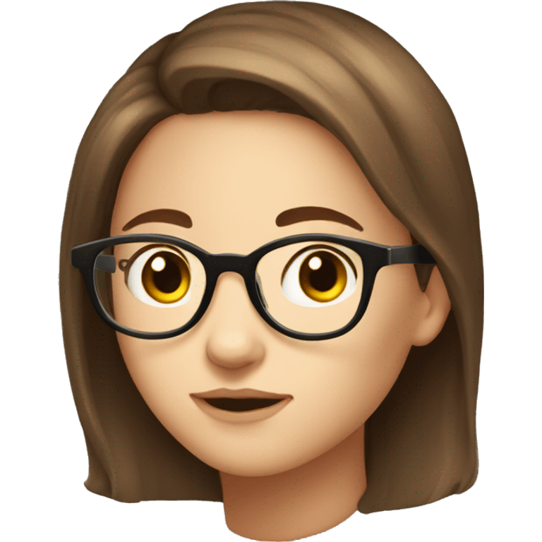 glasses brown hair cute girl emoji