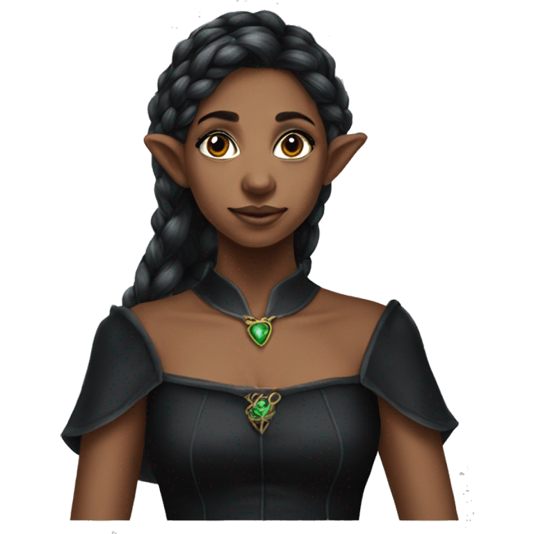 female elf fantasy black dress emoji