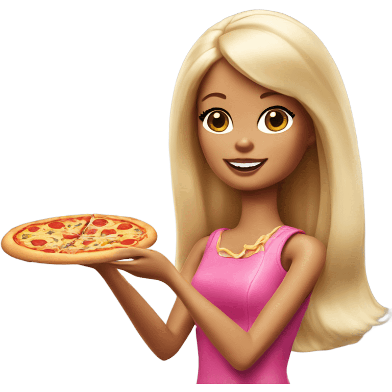 Barbie eating pizza emoji