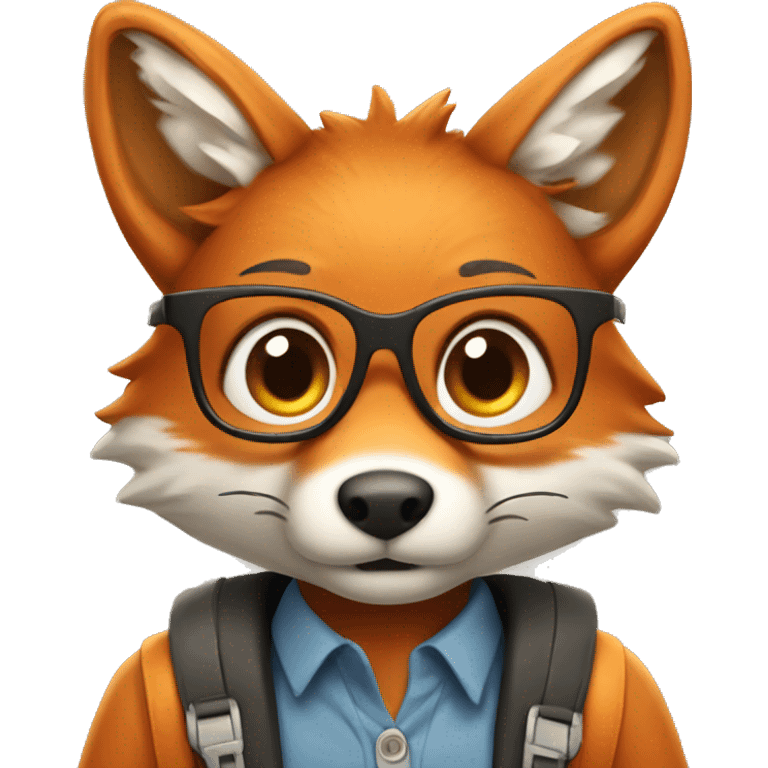 Fox who looks like a student  emoji