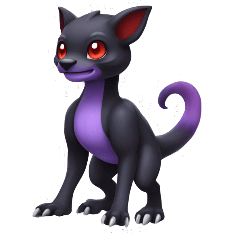 Cute cool dark black red purple animal hybrid Fakemon full body emoji