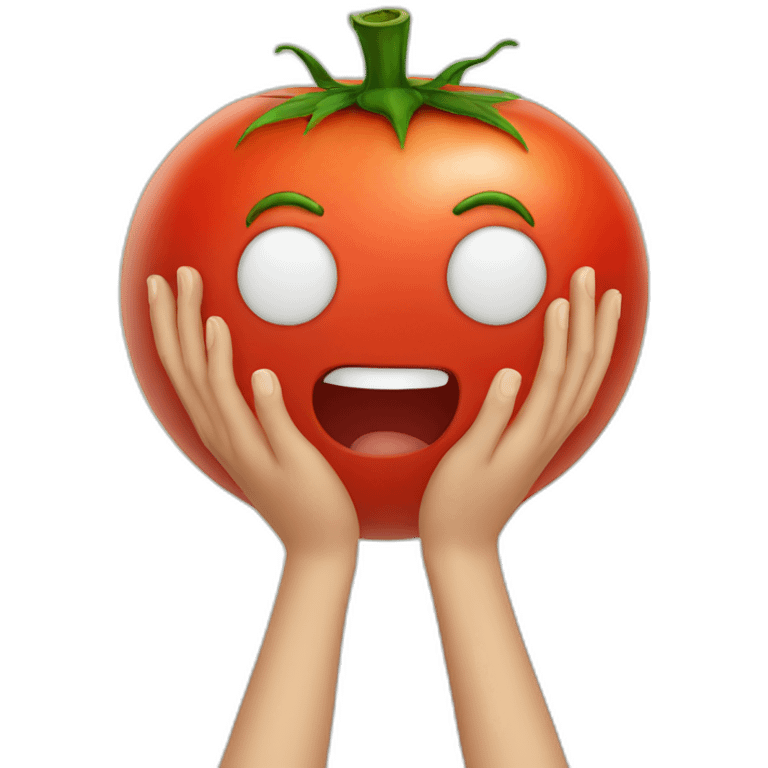 Tomato with hands emoji