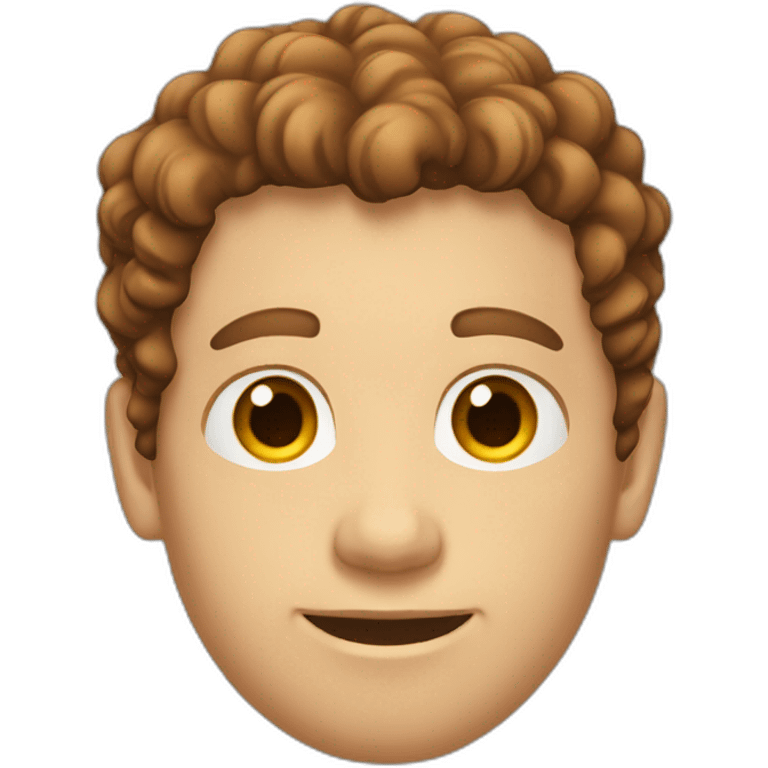 white guy with brown curly hair on top and normal hair on sides emoji