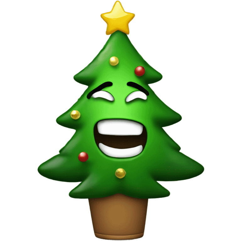 Excited Christmas tree drinking beer emoji