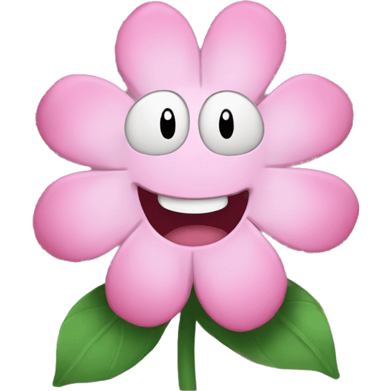 pink flower with happy face emoji