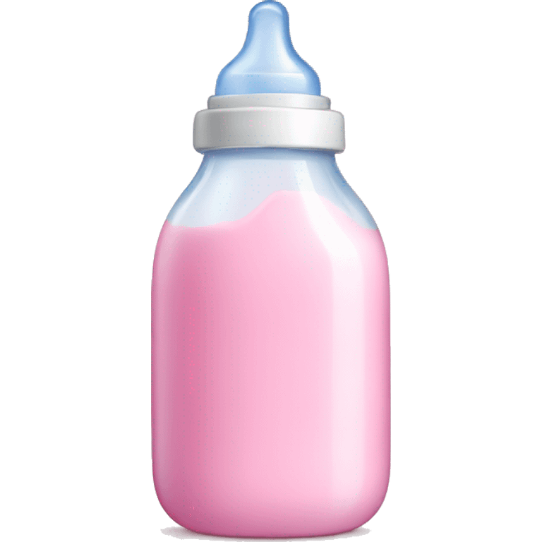 Baby bottle with pink milk emoji