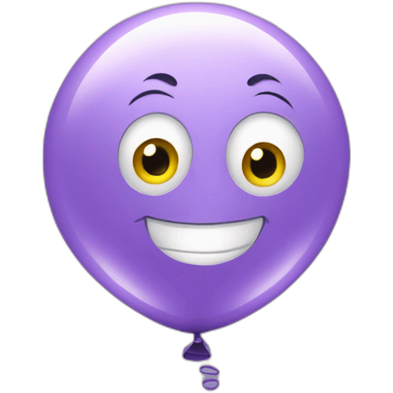 Lilac balloon with eyes smile emoji