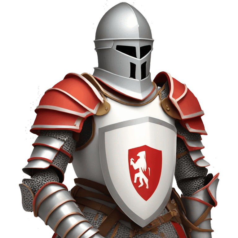 Knight with sait Georges Armor white and red emoji