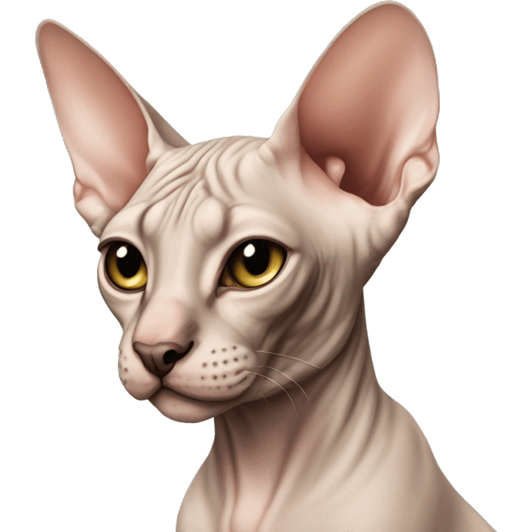 Sphynx with a little birthmark on his nose emoji