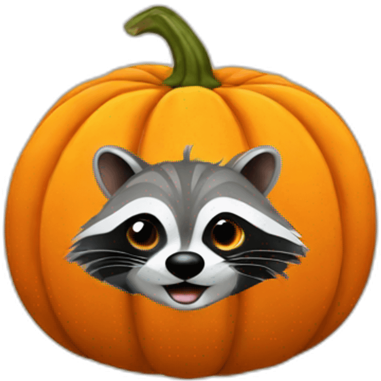 Racoon in pumpkin emoji