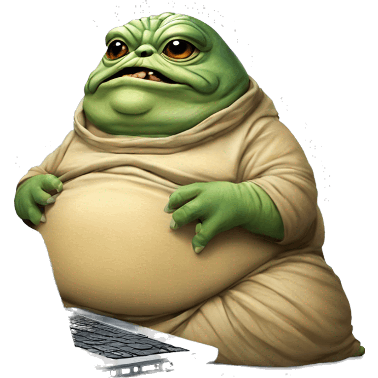 Jabba the Hutt from Star Wars with a laptop emoji