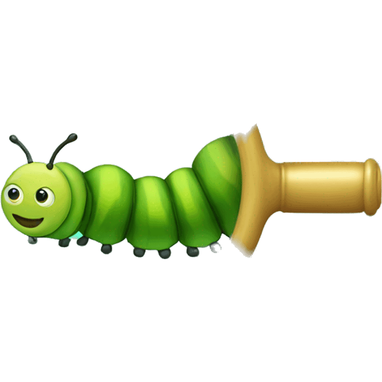 caterpillar magnifying glass emoji