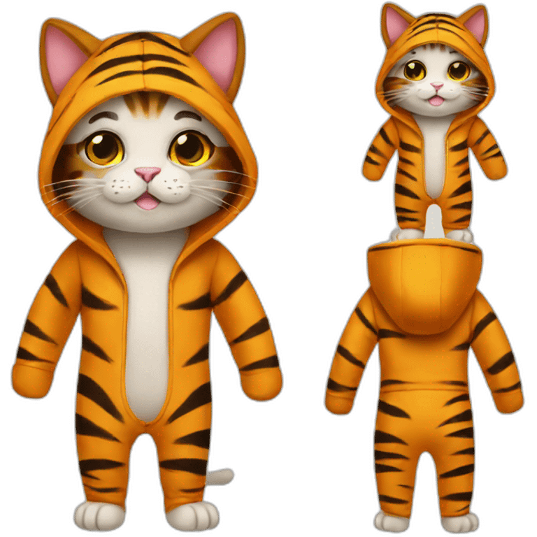 cat in tiger onesie emoji