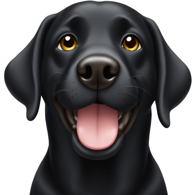 Happy Black Labrador emoji